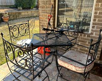 Wrought Iron Table and 4 Chairs