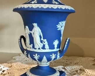 Wedgewood Blue, Jasperware Campagna, Lidded Compote/Urn