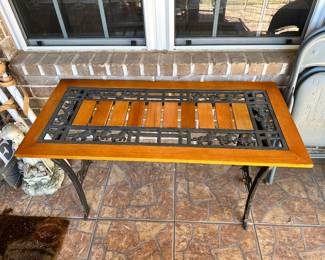 Metal and Wood Patio Table