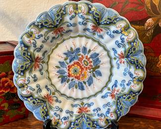 Antique, Repaired, Makkum Pottery Display Plate
