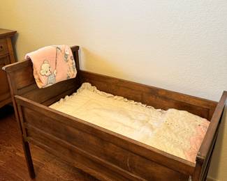 Antique Wood Baby Bed