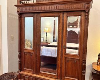 Texas Sized Triple Mirrored Door, Armoire From Belgium... it comes apart to transport