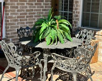 Cast Aluminum Table and 4 Chairs