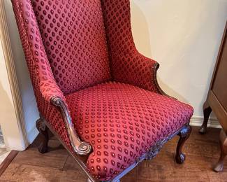 One of Two, Sherrill, Wing Back Chair with Ball & Claw Feet