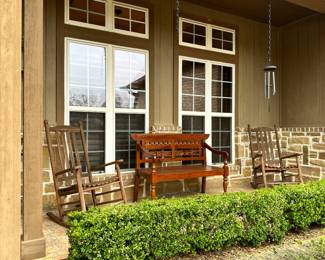 Front Porch Rockers, and Beautiful Wooden Bench