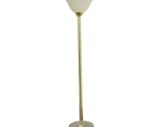 Mid 20th Century Vintage Mid Century Hollywood Regency Lucite Brass Glass Torchiere Floor Lamp