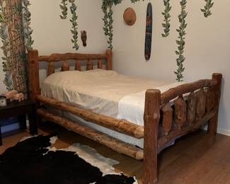 Rustic log bed - full size 