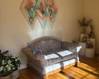 Nautical style sleeper love seat - VERY comfortable 