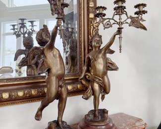 PAIR BRONZE CANDLE HOLDERS
