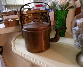 Copper hammered tea pot