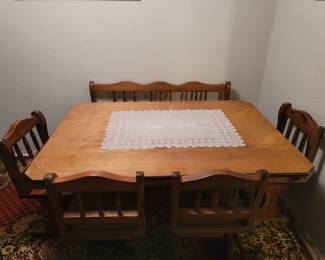 Dining Table w/ 4 Chairs & Bench