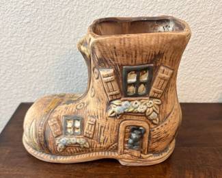 Vintage Shoe Pottery Planter