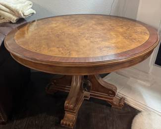 Round Burl Pedestal Table