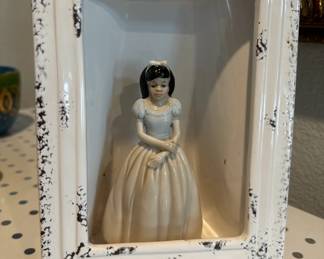 Pretty Snow White Ceramic with separate Ceramic 3D Frame (not attached, priced together or separately) 