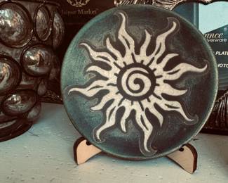 Art Pottery Small Plate of Sun