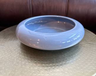 Periwinkle Blue Round Shallow Bonsai Tree Pot Vintage