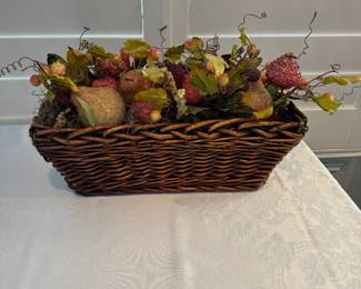 Rattan Container with Beaded Fruit Not Glued In