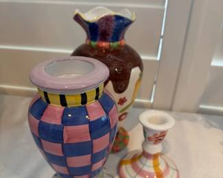 Assorted Candle Holders and Vase
