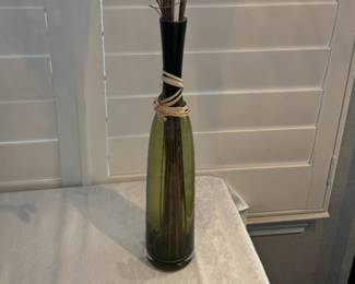 Tall Green Glass Bottle Vase