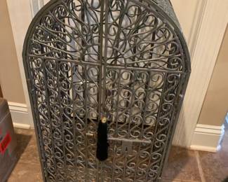 #58	metal 2 door wine rack for 25 bottles, 17x14x29	 $125.00 
