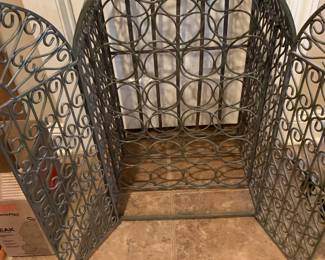 #58	metal 2 door wine rack for 25 bottles, 17x14x29	 $125.00 
