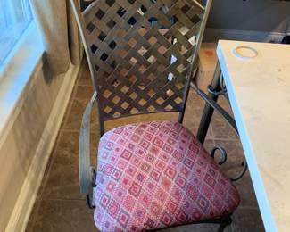 #55	Stone top, metal base square table with 4 chairs 42x42x30, heavy, you move	 $275.00 
