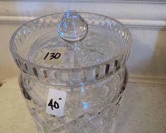 #130	6" tall biscuit jar with lid	 $40.00 
