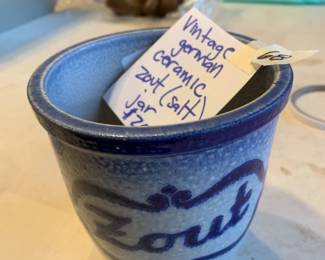 #68	Vintage German ceramic zout (salt) jar	 $20.00 
