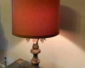 #33	heavy ceramic lamp, pickled, 33" tall	 $50.00 
