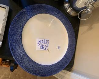 #63	Tiffany made in Italy basket weave serve platter, azure blue	 $65.00 
