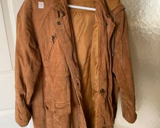 #51	rust suede jacket, size small	 $50.00 
