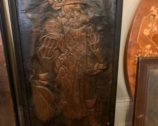 #87	vintage copper Conquistador Relief art	 $35.00 
