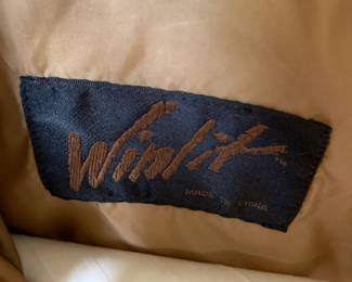 #50	winlit tan leather jacket, size small	 $50.00 
