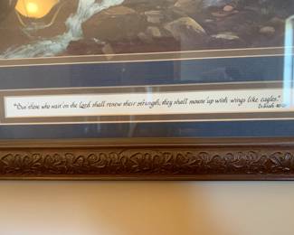 #96	Eagle print "But those who wait for the Lord will renew their strength, they shall moune up with wings like an eagle"	 $40.00 
