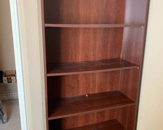 #54	laminate bookcase with 4 shelves, 30x12x72	 $20.00 
