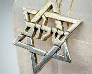 (2) Sterling Silver Star of David Pendants with Necklace
