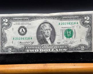 1976 $2 Bill Green Seal
