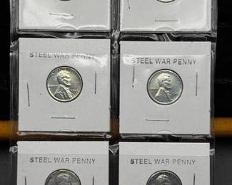 (6) Beautiful 1943 Philadelphia Steel Cents
