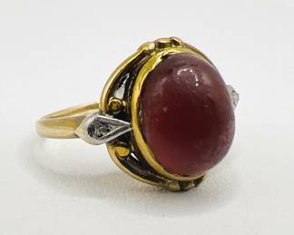 10K Red Solitaire with Diamond Accents
