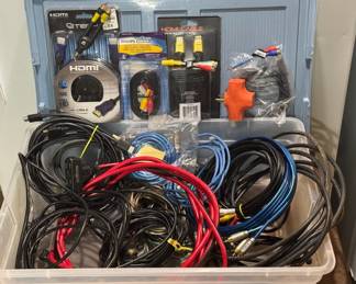 Tote Of Cords, Adapters, And Plugs
