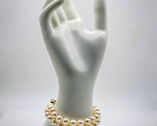 8" Real Pearl Bracelet with Sterling Silver Clasp
