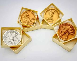 Set of Four Yellowstone National Park Centennial Medals
