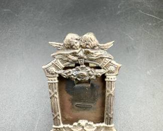 Sterling Silver Picture Frame Brooch Pin Miniature Mini Cherubs 925 VTG Decor
