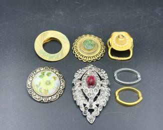 (7) Vintage Scarf Clips / Holders
