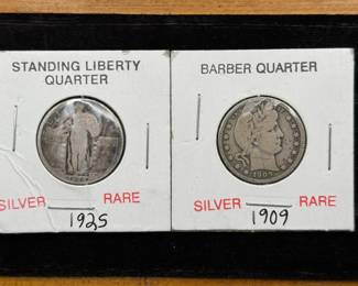 (2) 1925 Standing Liberty & 1909 Barber Quarters
