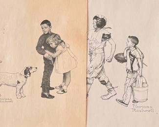 (6) Norman Rockwell “Origional Pencil Drawing” Prints
From the collection of Massachusetts Mutual Life Insurance Company. 
Prints include but not limited to - 
