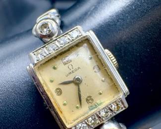 14KT White Gold & Diamonds Omega Watch
