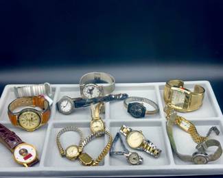 Tray Of Vintage Watches
