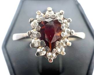 Sterling Silver Ring with Diamonds
