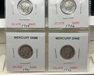 (4) Sleeved Mercury Dimes
Includes
1924
1936
1941
1943-D
